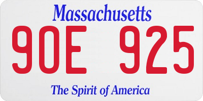 MA license plate 9OE925