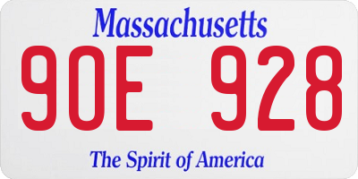 MA license plate 9OE928