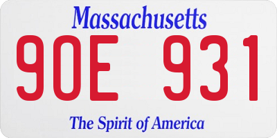 MA license plate 9OE931