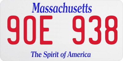 MA license plate 9OE938