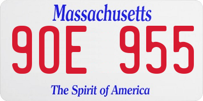 MA license plate 9OE955