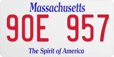 MA license plate 9OE957