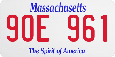 MA license plate 9OE961