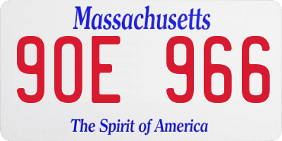 MA license plate 9OE966