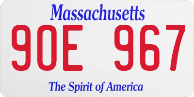 MA license plate 9OE967