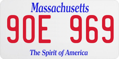 MA license plate 9OE969
