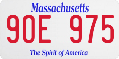 MA license plate 9OE975