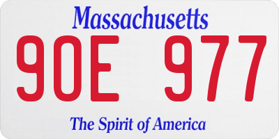 MA license plate 9OE977