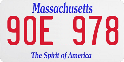 MA license plate 9OE978