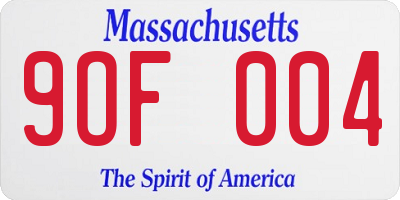 MA license plate 9OF004