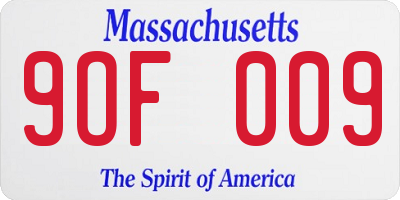MA license plate 9OF009