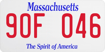 MA license plate 9OF046