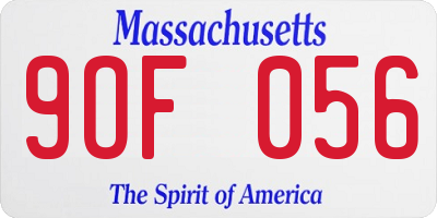 MA license plate 9OF056