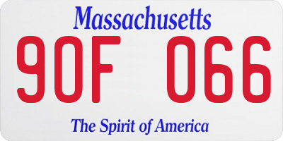 MA license plate 9OF066