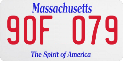 MA license plate 9OF079