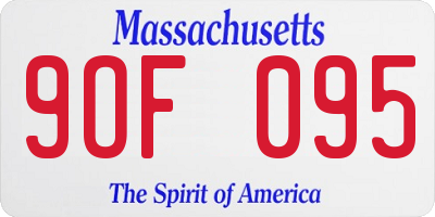 MA license plate 9OF095