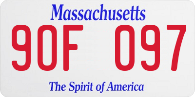MA license plate 9OF097