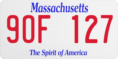 MA license plate 9OF127