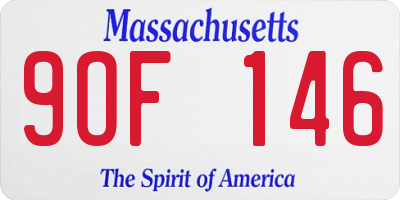 MA license plate 9OF146