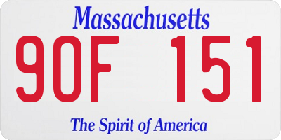 MA license plate 9OF151