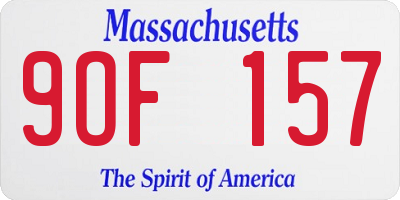 MA license plate 9OF157
