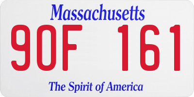 MA license plate 9OF161