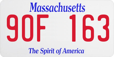 MA license plate 9OF163