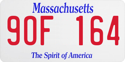 MA license plate 9OF164