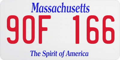 MA license plate 9OF166