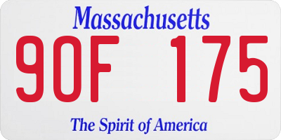 MA license plate 9OF175