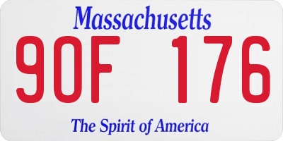 MA license plate 9OF176