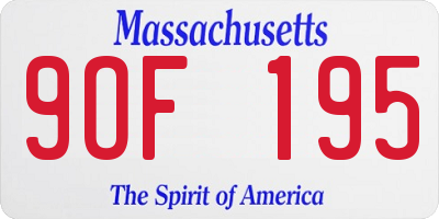 MA license plate 9OF195