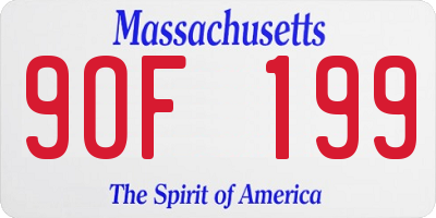 MA license plate 9OF199