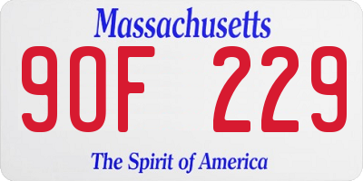 MA license plate 9OF229
