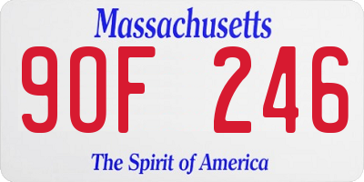 MA license plate 9OF246