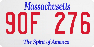 MA license plate 9OF276