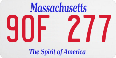 MA license plate 9OF277
