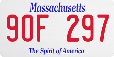 MA license plate 9OF297