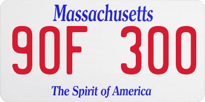 MA license plate 9OF300