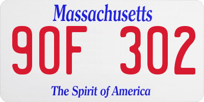 MA license plate 9OF302