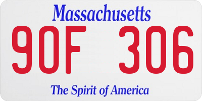 MA license plate 9OF306