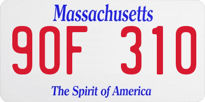 MA license plate 9OF310