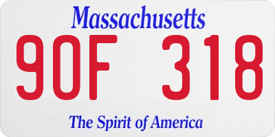 MA license plate 9OF318
