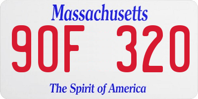 MA license plate 9OF320