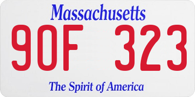 MA license plate 9OF323