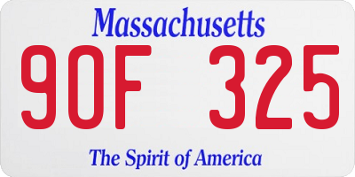 MA license plate 9OF325