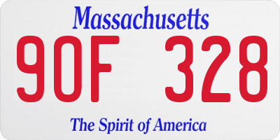 MA license plate 9OF328