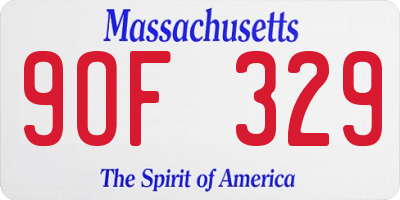 MA license plate 9OF329