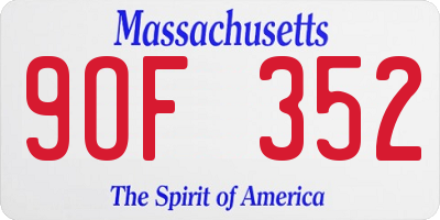 MA license plate 9OF352