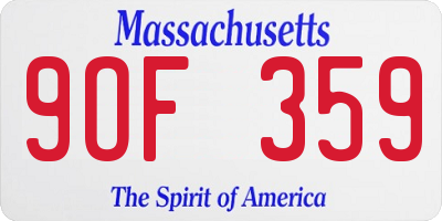 MA license plate 9OF359